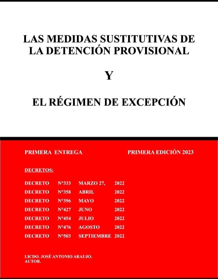 Portada Las Medidas Sustitutivas de la Detención Provisional y el Régimen de Excepción